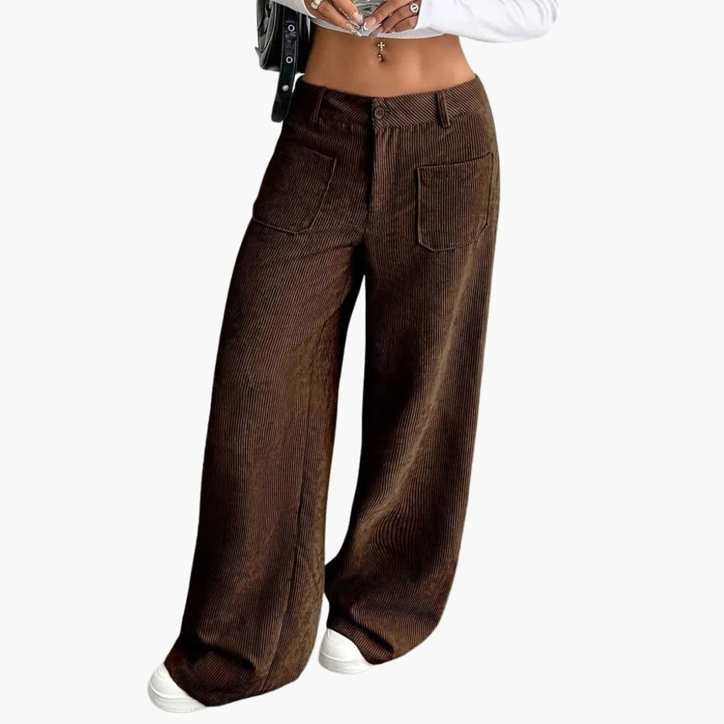 Corduroy wide-leg pants for women