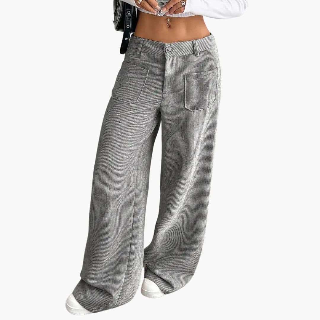 Corduroy wide-leg pants for women