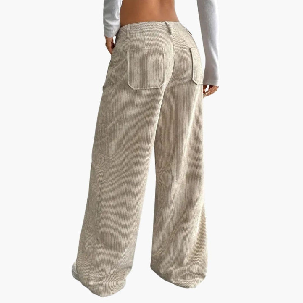 Corduroy wide-leg pants for women