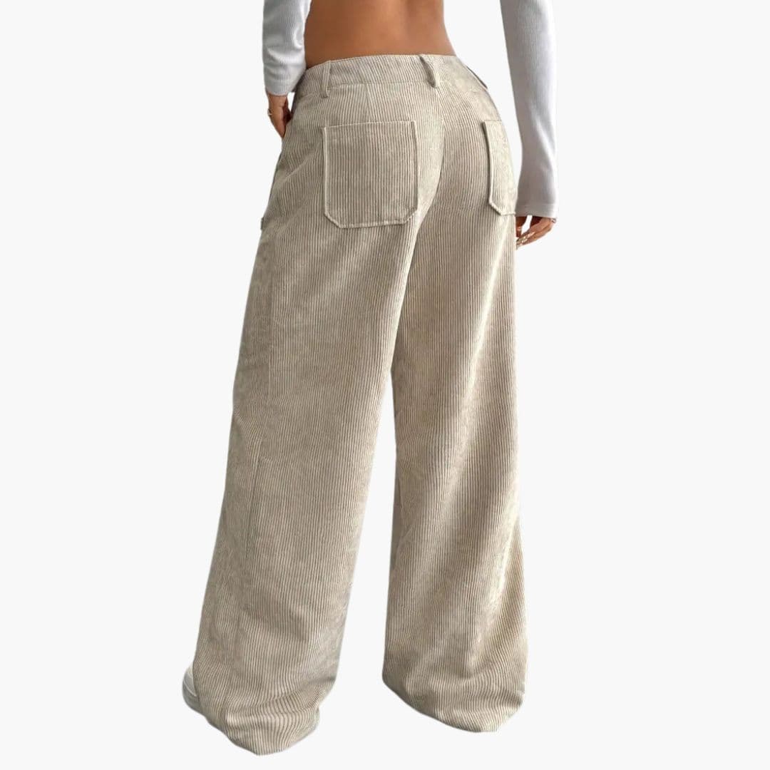 Corduroy wide-leg pants for women