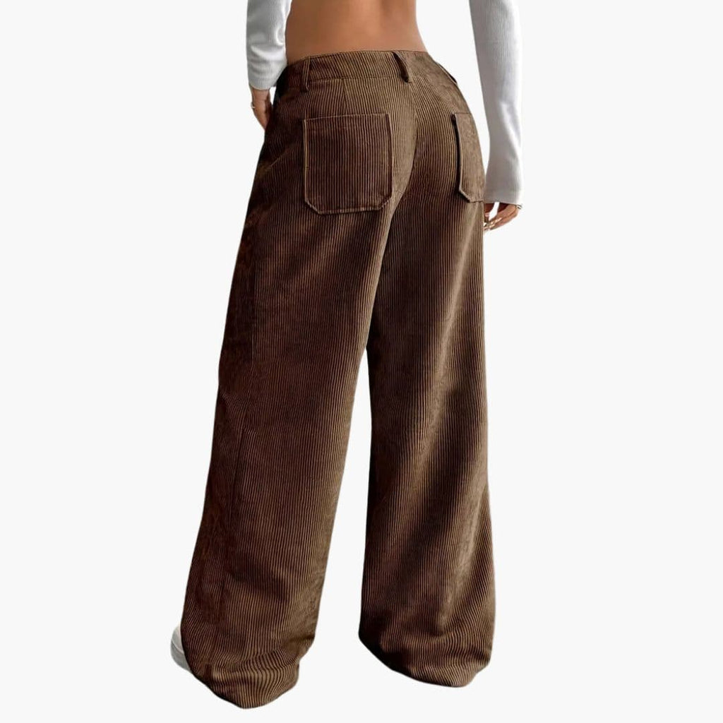 Corduroy wide-leg pants for women