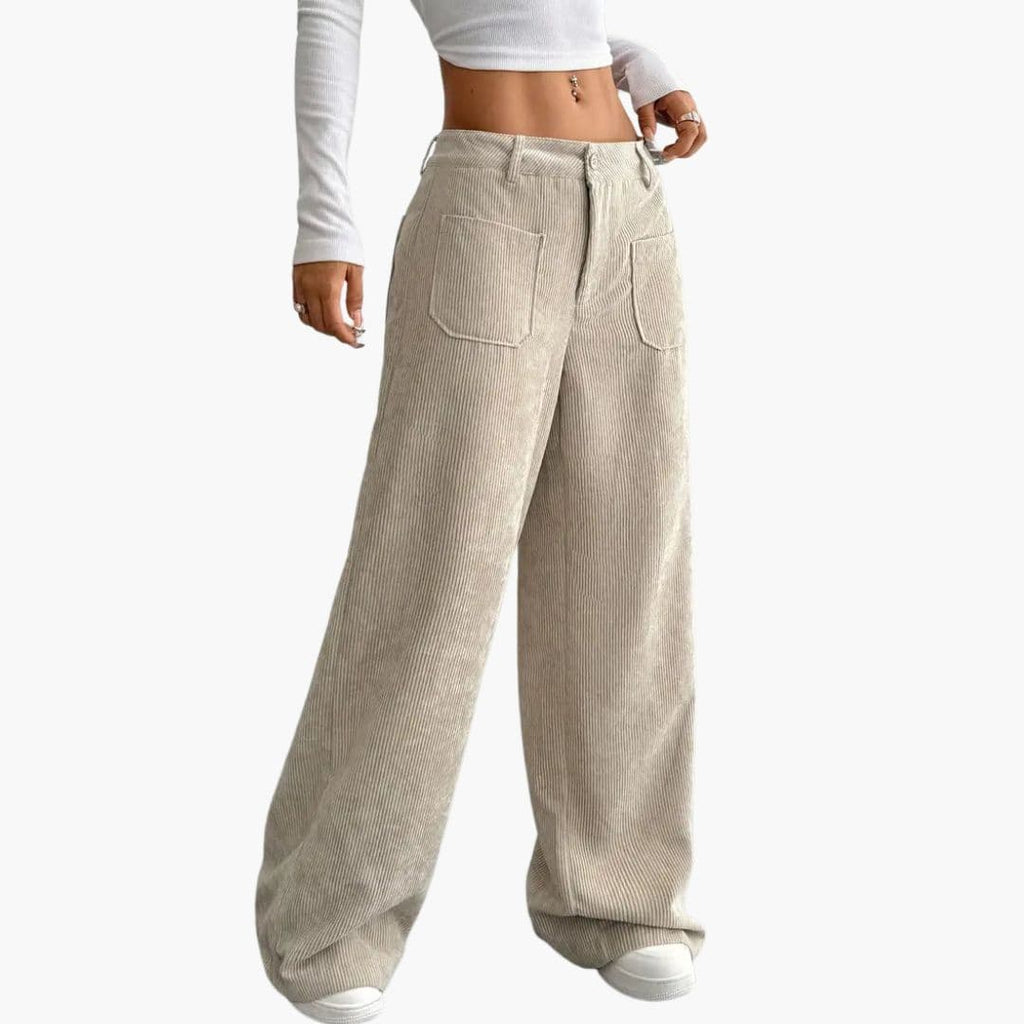 Corduroy wide-leg pants for women