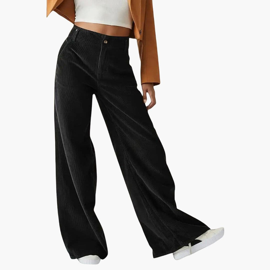 Women's wide-leg pants with button closure