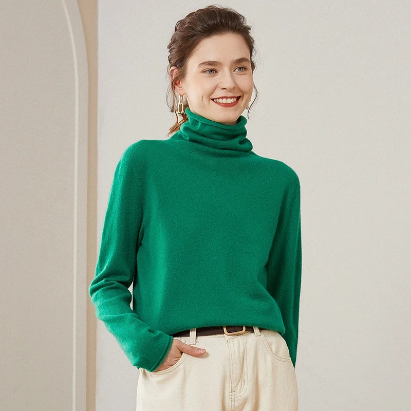 Vera | Women's Pure Cashmere Turtleneck Sweater