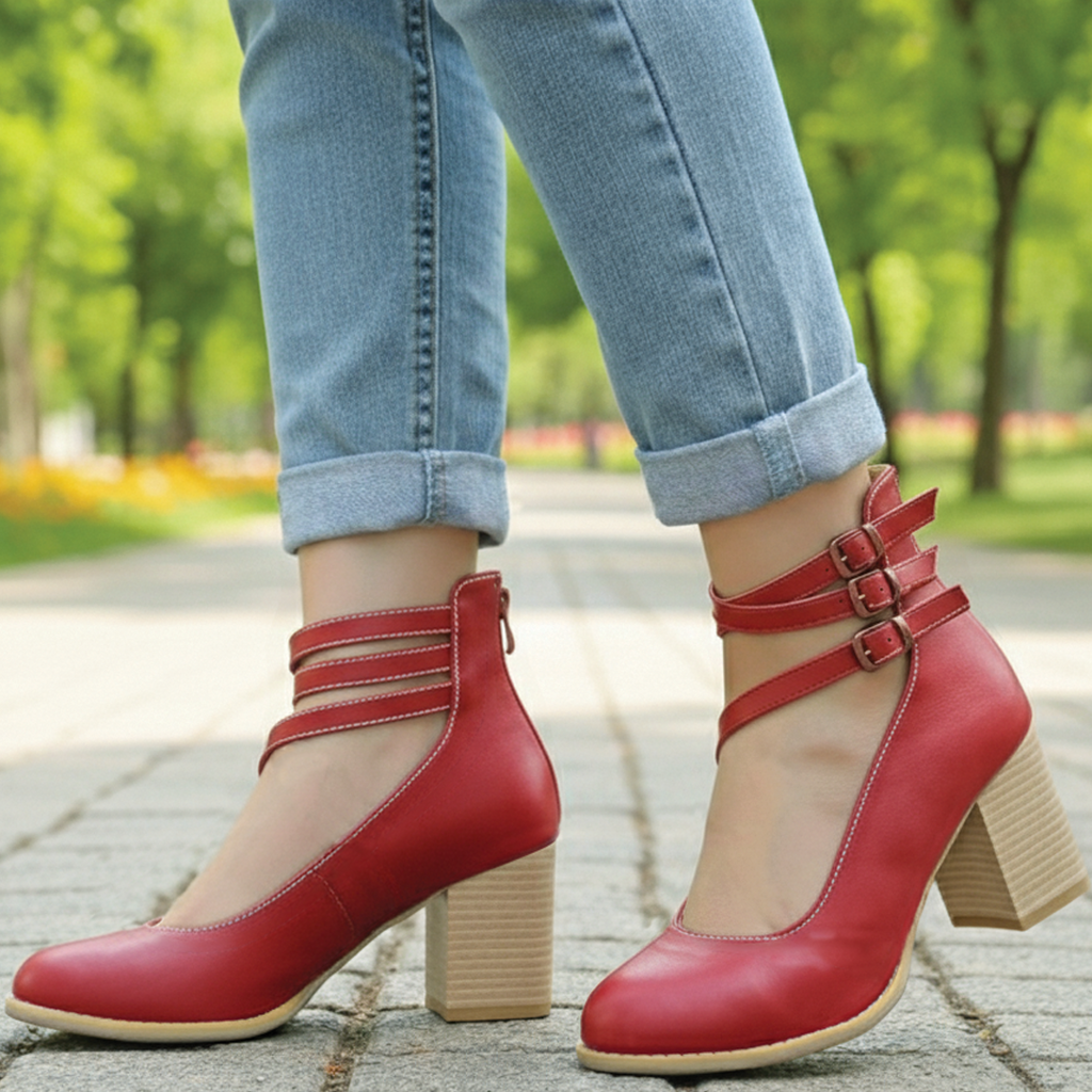 Gina - Block Heel Ankle Shoes