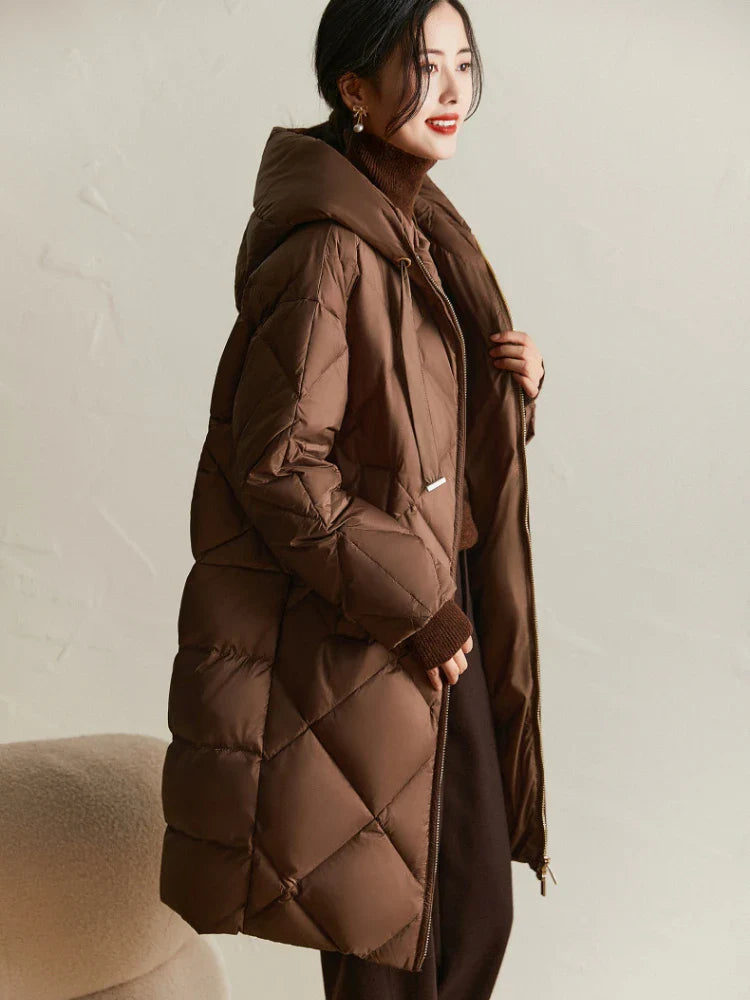 Corinne Quilted Hooded Down Coat