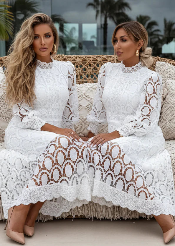 Jasmine White Lace Dress
