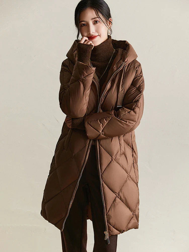 Corinne Quilted Hooded Down Coat