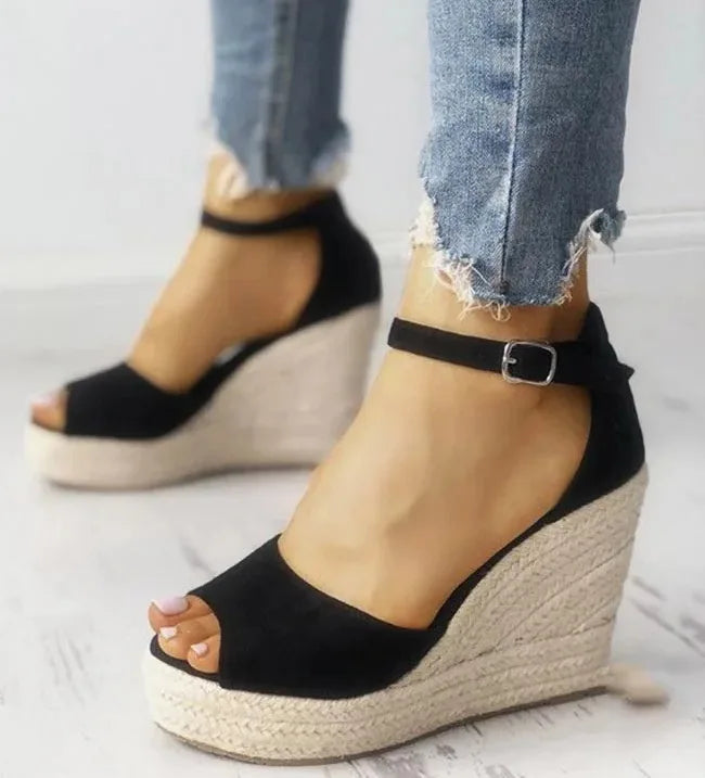Layla | Wedge Sandals for Women - Chic Peep Toe Wedge Heels