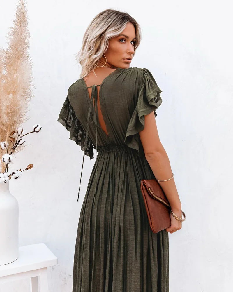 Holly Khaki Drawstring Cover-Up