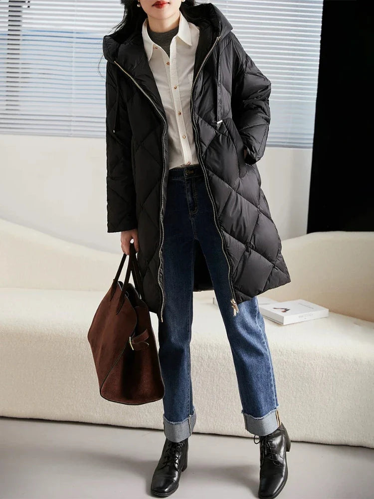 Corinne Quilted Hooded Down Coat
