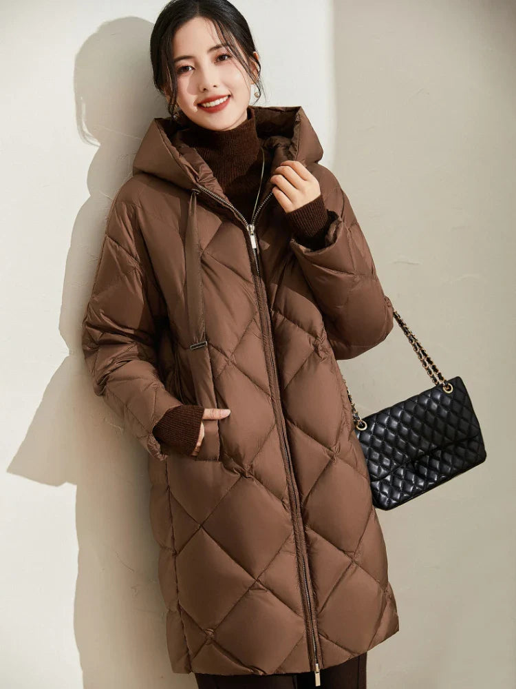 Corinne Quilted Hooded Down Coat