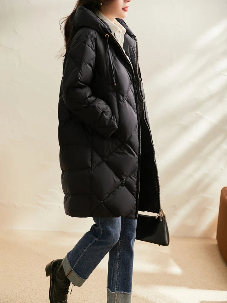 Corinne Quilted Hooded Down Coat