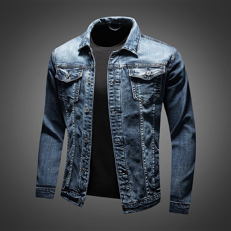 Urban Edge — Classic Denim Jacket Meets Biker Attitude