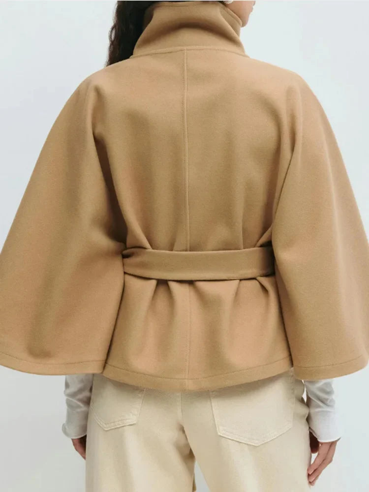 Novara Wool-Blend Cape Coat