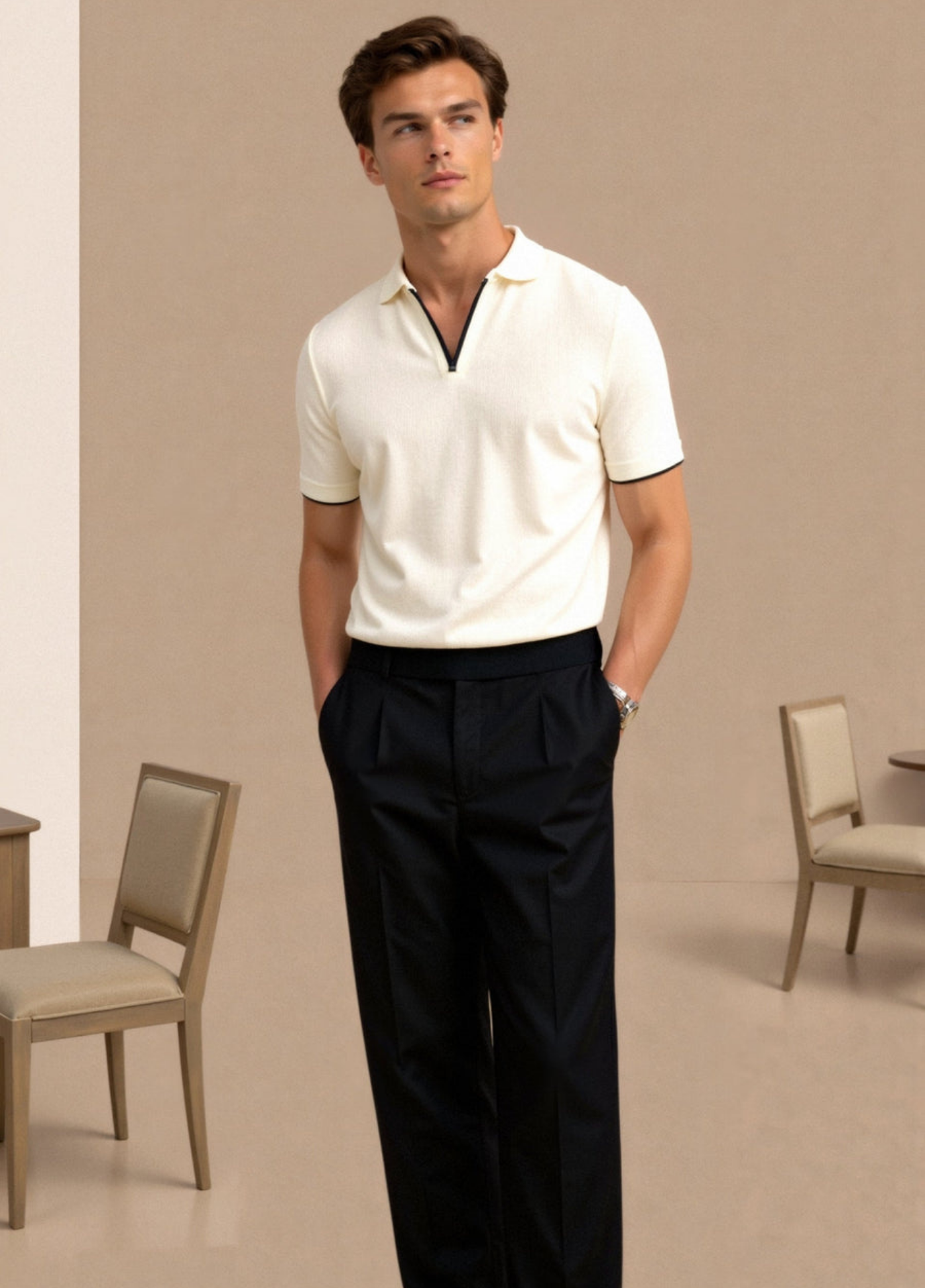 Soft-Blend Polo – Tailored Cut & Breathable Slim Fit