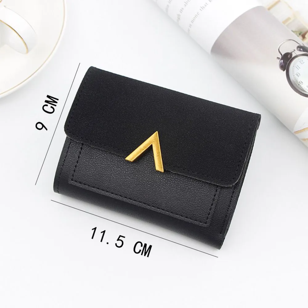 Mini portefeuille en cuir velours - Compact et tendance