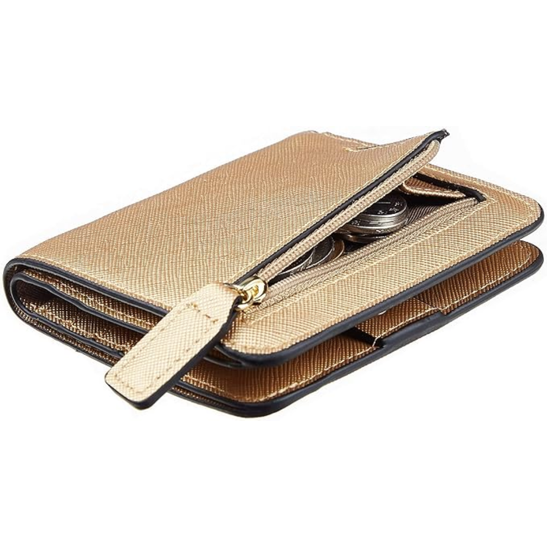 Portefeuille compact de luxe en cuir pour femme avec blocage RFID - Elvira