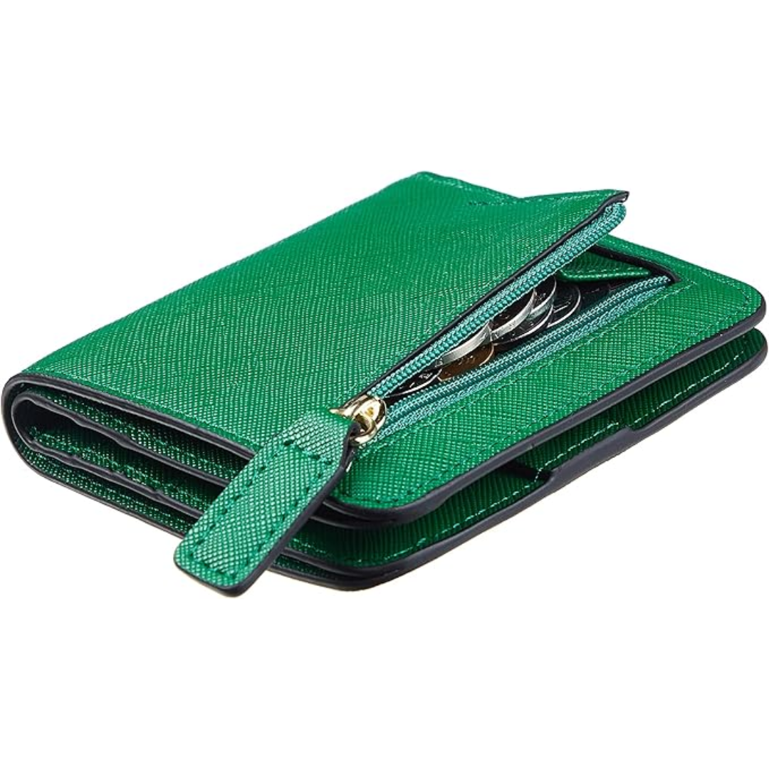 Portefeuille compact de luxe en cuir pour femme avec blocage RFID - Elvira