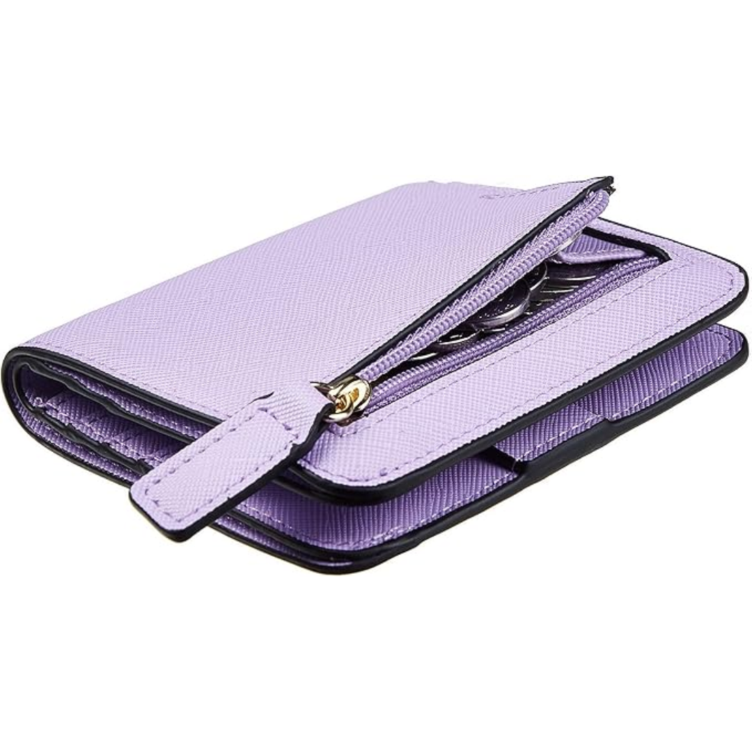 Portefeuille compact de luxe en cuir pour femme avec blocage RFID - Elvira