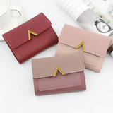 Mini portefeuille en cuir velours - Compact et tendance