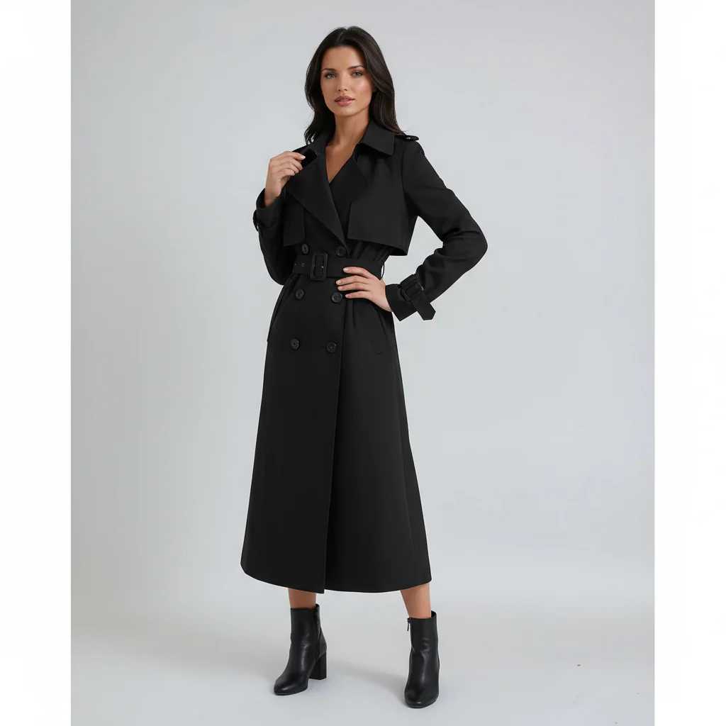 Women’s Mid-Length Tailored Trench Coat