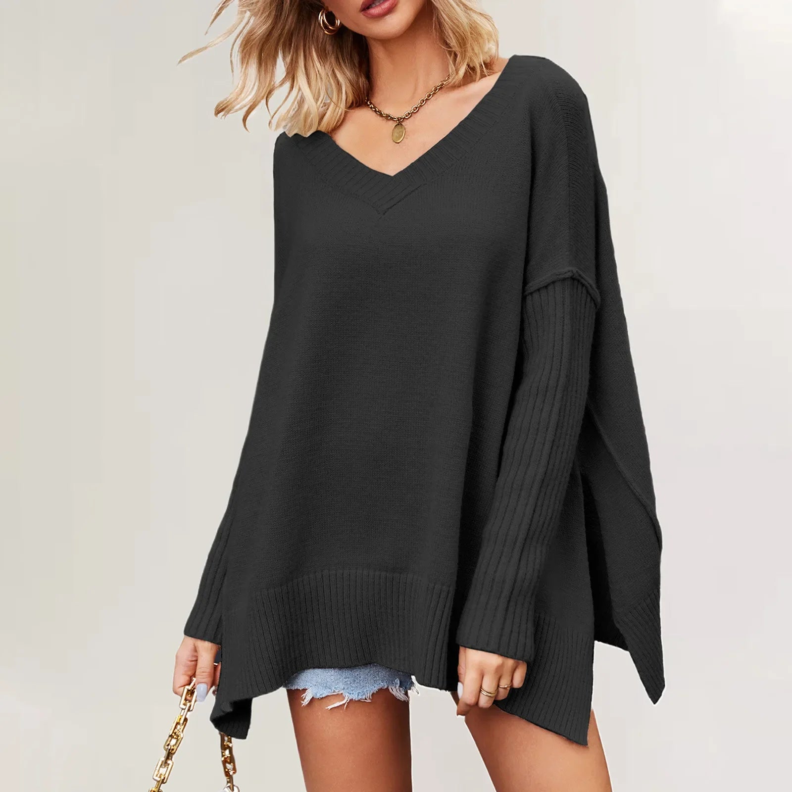 Vera | Women's V-Neck Loose Fit Sweater