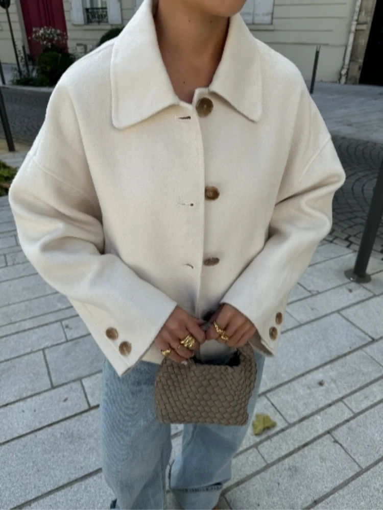 Women’s Cropped Oversized Button Up Jacket