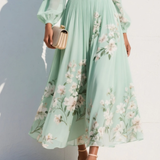 Suzanne | Elegantní plisované květinové maxi šaty