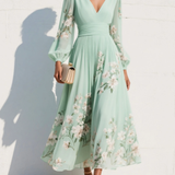 Suzanne | Elegantní plisované květinové maxi šaty