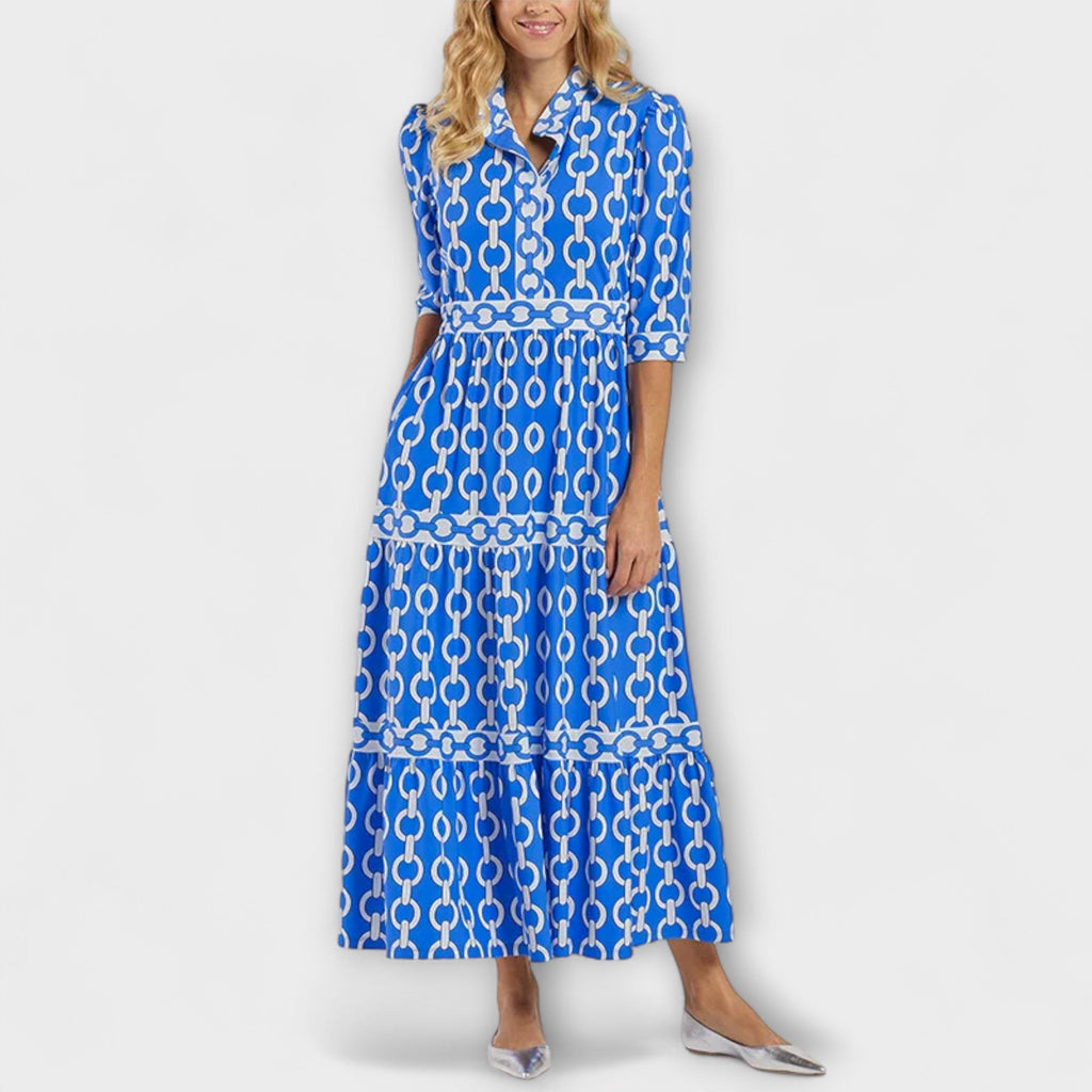 Women's Elegant Chain Print Midi Dress