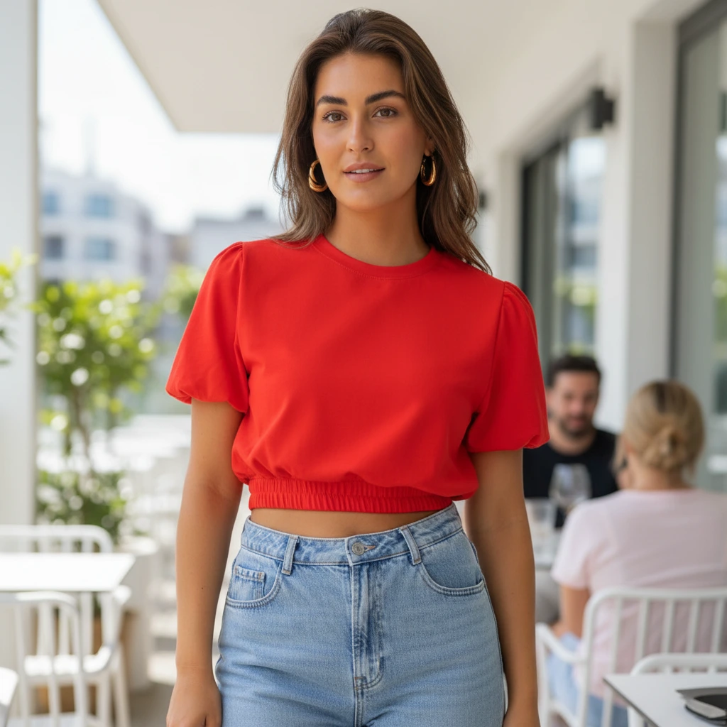 Cropped Short Sleeve Top – Lightweight Summer Top for Women