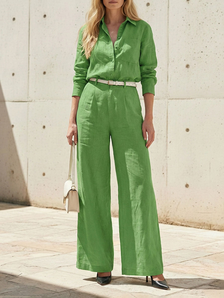 High Waisted Loose Solid Color Split-Joint Pants Trousers