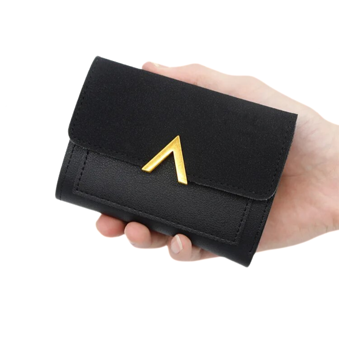 Mini portefeuille en cuir velours - Compact et tendance