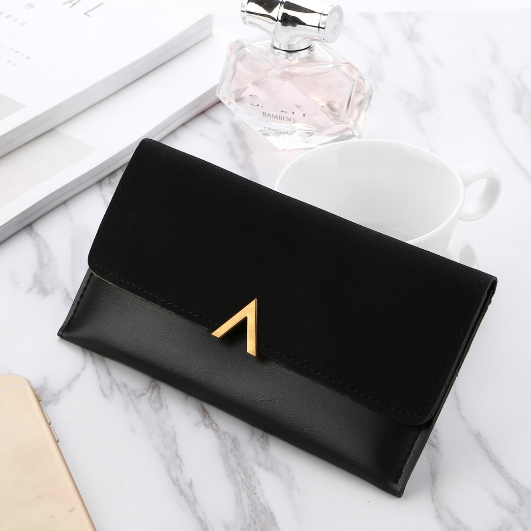 Portefeuille en cuir suédé - Grand et moderne
