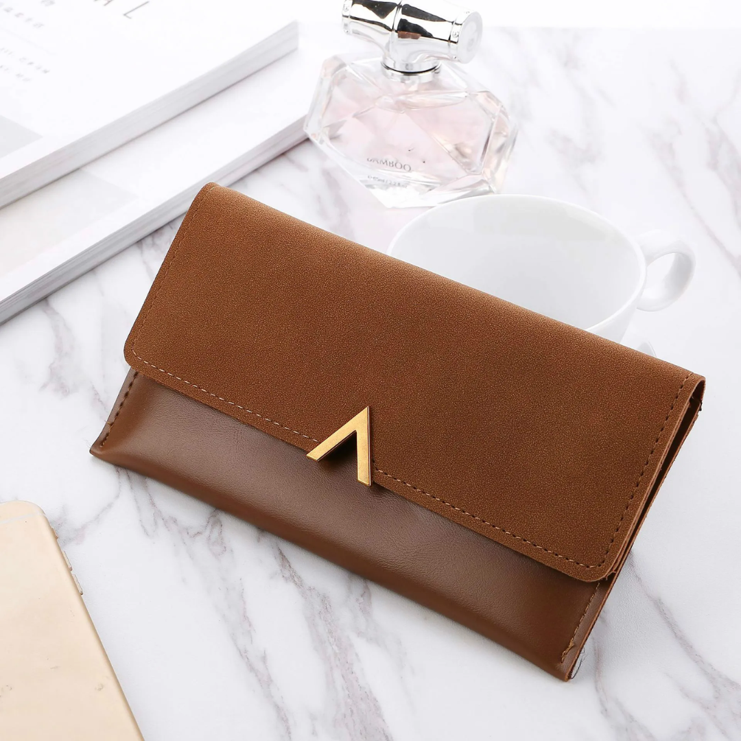 Portefeuille en cuir suédé - Grand et moderne