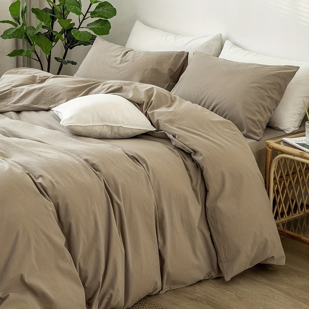 Fade-Free Microfiber Duvet Cover Set With Pillowcase And Comfort