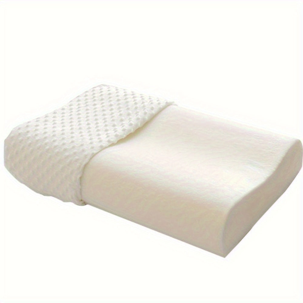 Wave Line Memory Foam Pillow - Slow Rebound Ergonomic Contour Design, Hypoallergenic White Pillow for Neck and Back Support