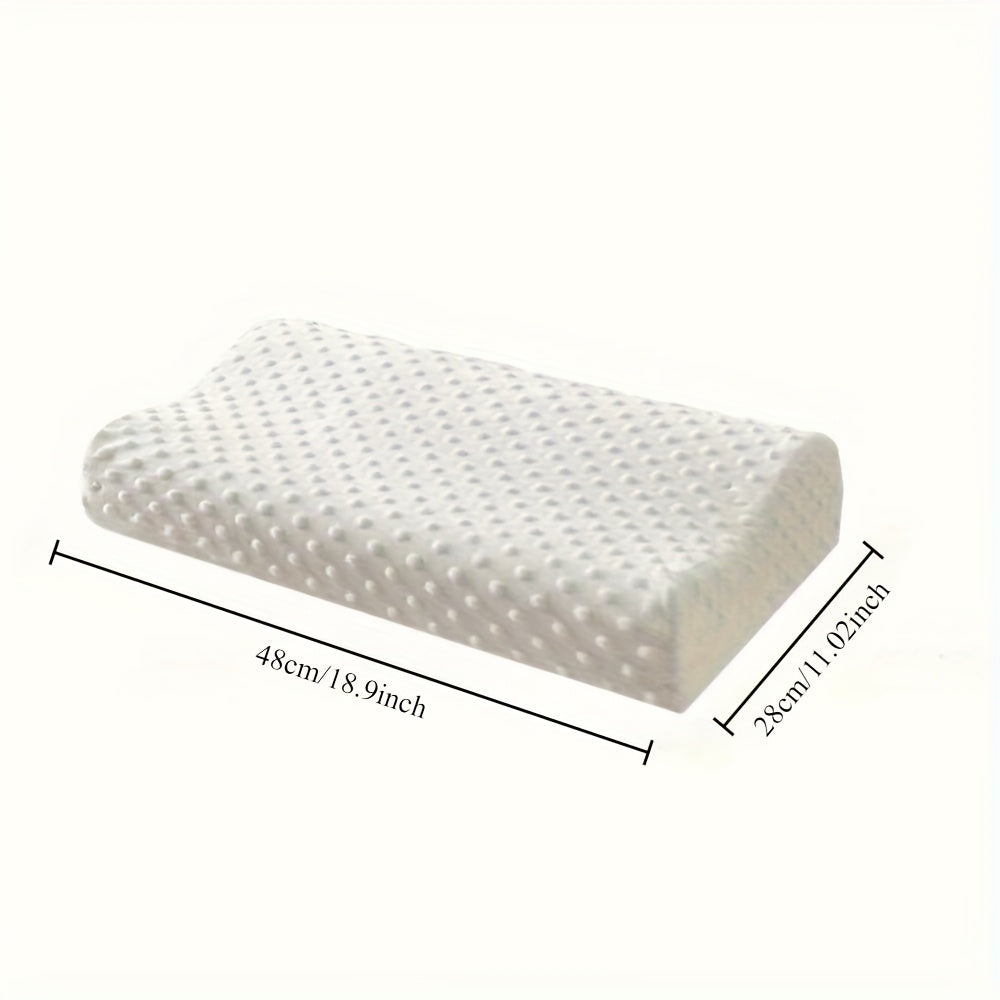 Wave Line Memory Foam Pillow - Slow Rebound Ergonomic Contour Design, Hypoallergenic White Pillow for Neck and Back Support