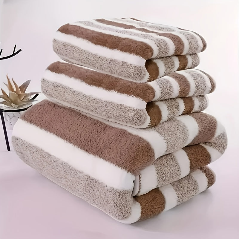 3-piece striped towel set – ultra soft cotton