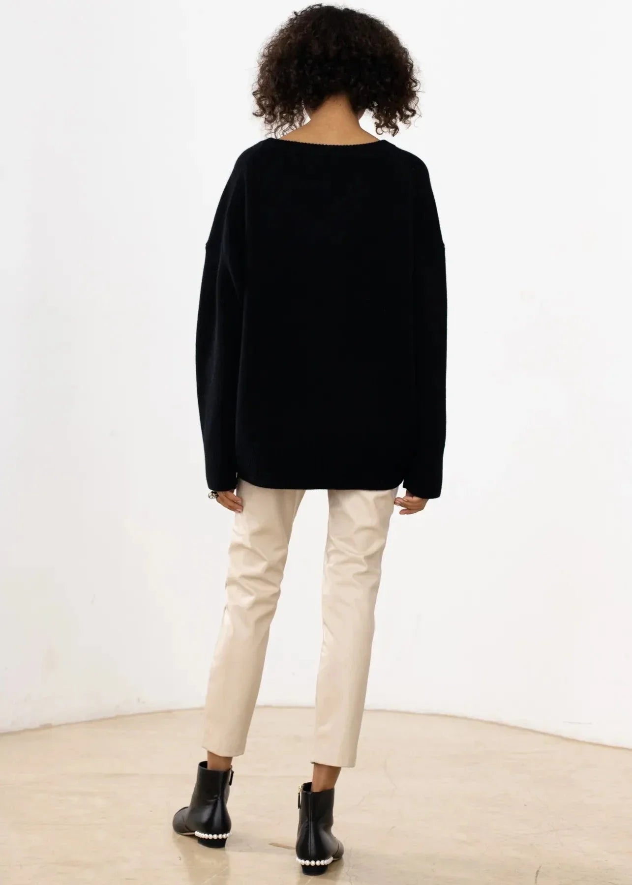 Alina | Relaxed V Neck Knit Sweater