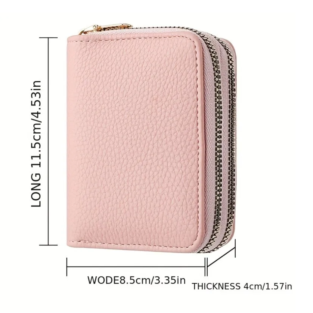 Petit portefeuille à motif litchi - Tendance et compact