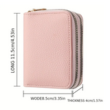 Petit portefeuille à motif litchi - Tendance et compact