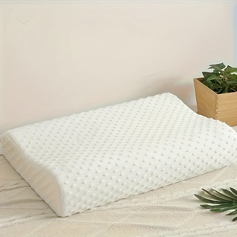 Wave Line Memory Foam Pillow - Slow Rebound Ergonomic Contour Design, Hypoallergenic White Pillow for Neck and Back Support
