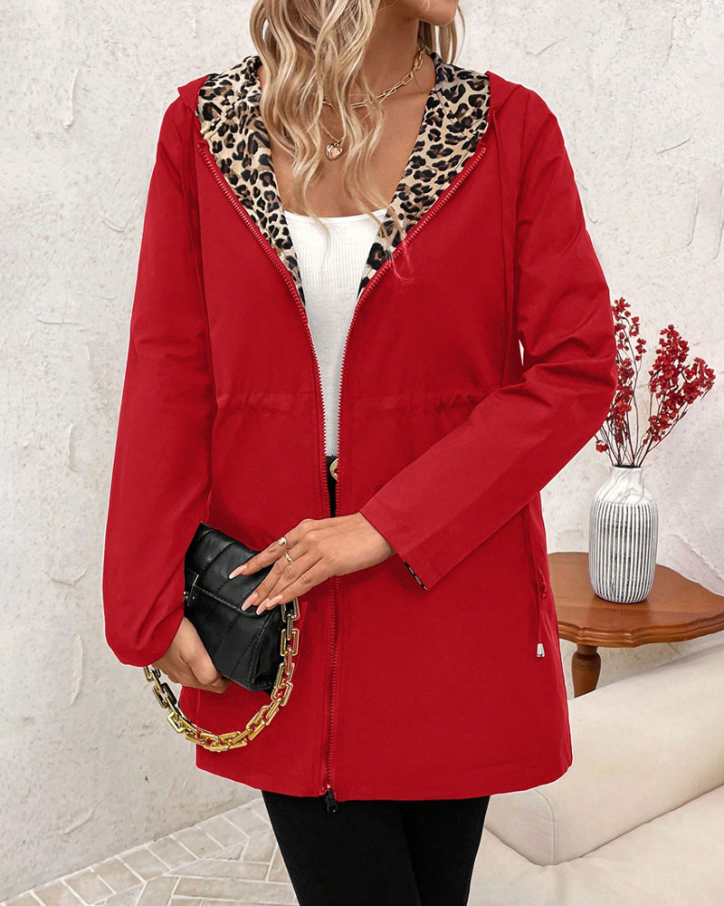 Aleah™ | Reversible Coat with Leopard Print