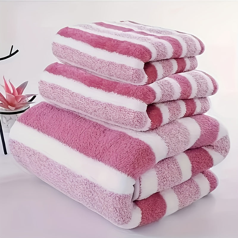 3-piece striped towel set – ultra soft cotton