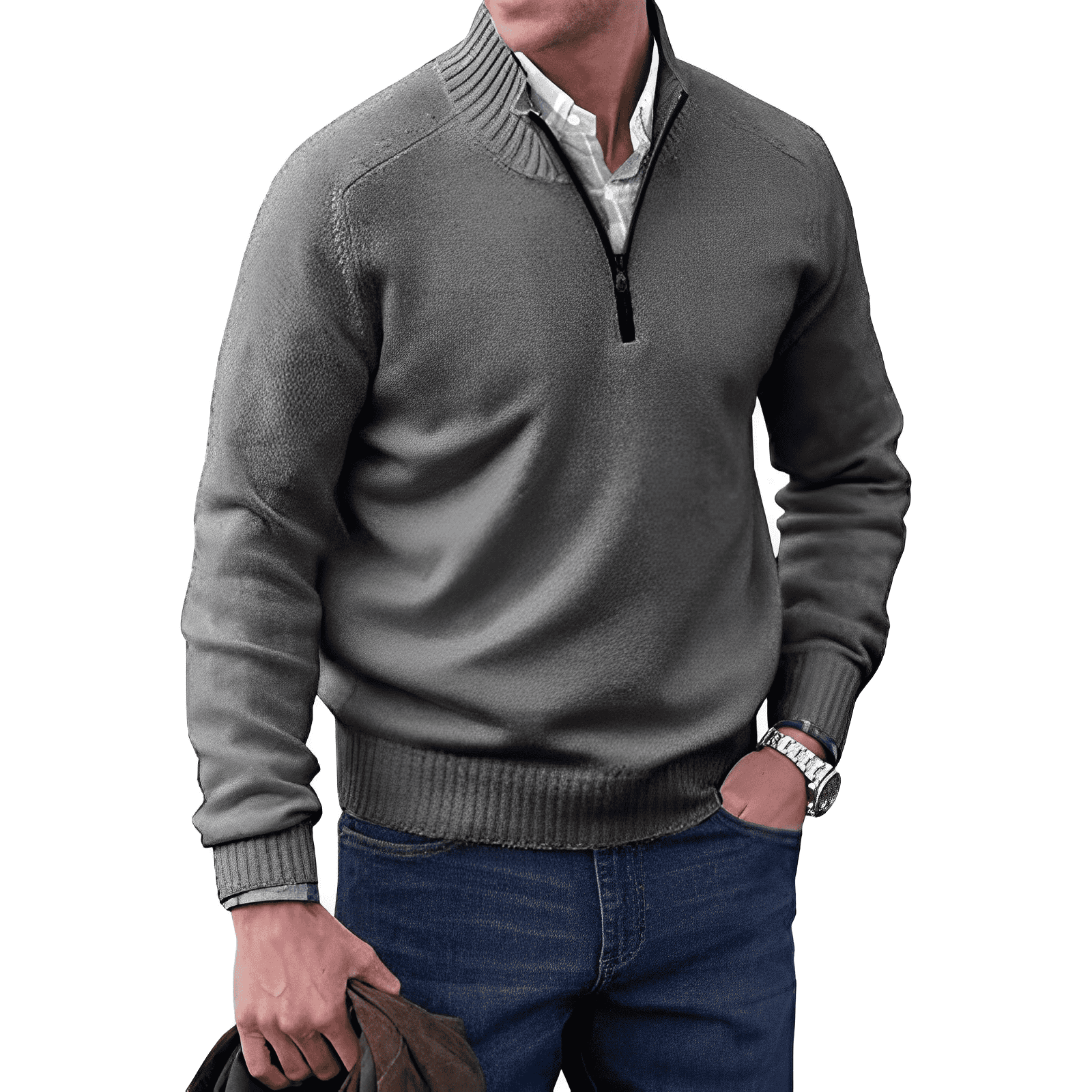 Evan | Men’s Knitted Half-Zip Pullover Jumper