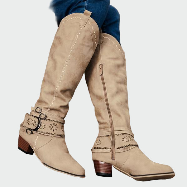Retro kožené cowboyské boty