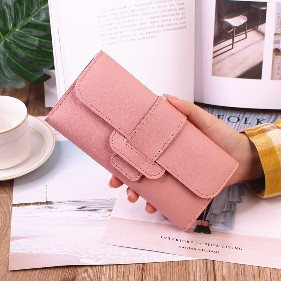 Portefeuille minimaliste en cuir long - Simple et tendance