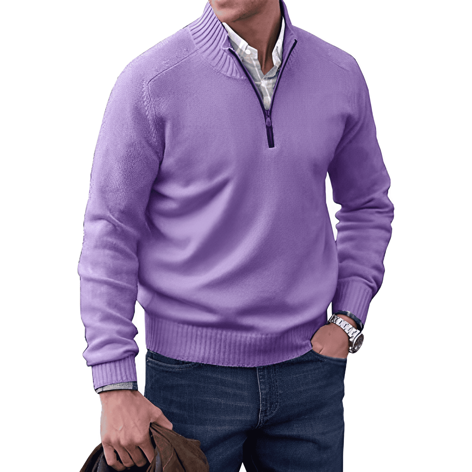 Evan | Men’s Knitted Half-Zip Pullover Jumper